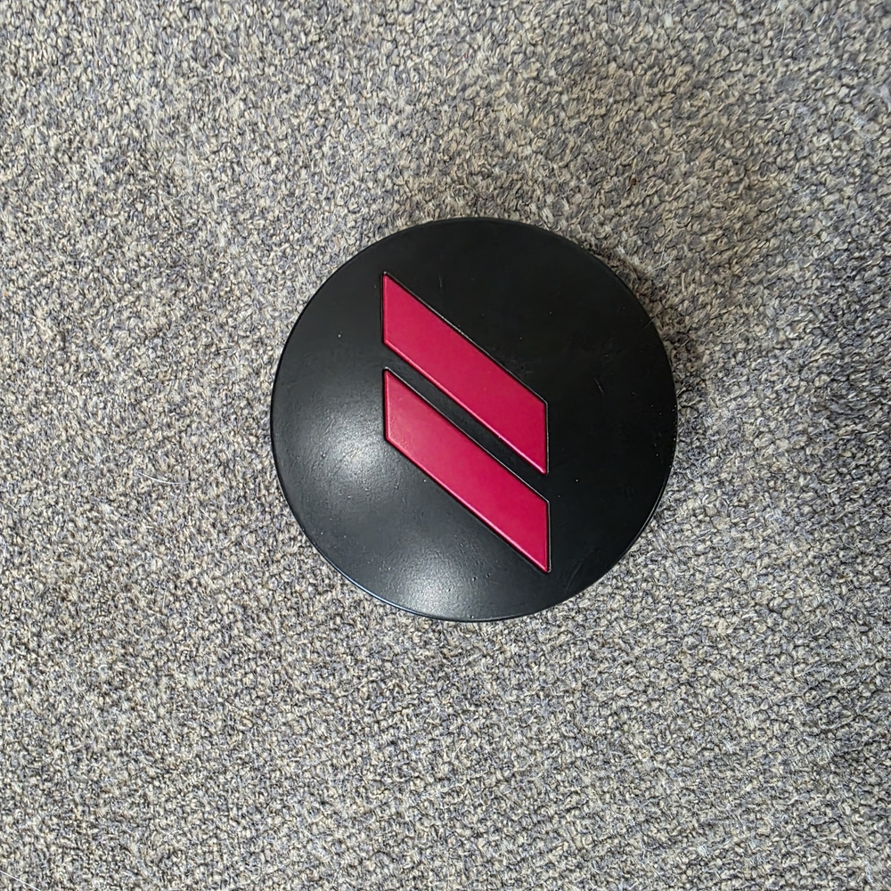 Black and Red Wheel Center Caps
